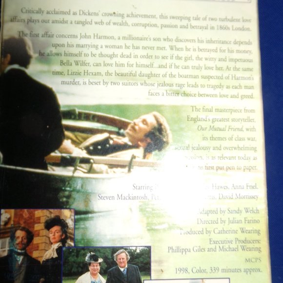 Vintage BBC Series Our Mutual Friend 3 VHS Video Tape Set by Charles Dickens - Picture 6 of 8